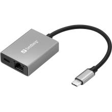 Sandberg USB-C Gigabit Adapter Aluminum Silver 136-60