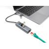 DeLock 3Port USB 5 Gbps Hub + Gigabit LAN with USB Type-C or USB Type-A connector in metal case 64282