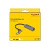 DeLock 3Port USB 5 Gbps Hub + Gigabit LAN with USB Type-C or USB Type-A connector in metal case 64282