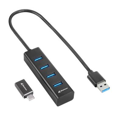 Sharkoon 4-portos USB3.2 HUB Aluminium Black 4044951037582 Sharkoon 4-portos USB3.2 HUB Aluminium Black 4044951037582