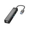 Conceptronic DONN07BA USB to Gigabit Network Adapter with 3-Port USB Hub Black DONN07BA