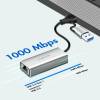 Logilink USB-C to Gigabit Ethernet Adapter with 2-in-1 USB Connection Grey UA0238B