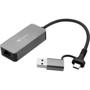 Sandberg USB-C/A 2.5 GbE RJ45 Adapter 136-68