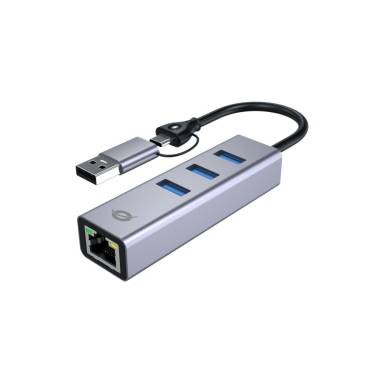 Conceptronic ABBY25G USB-C to Gigabit Network Adapter with 3-Port USB Hub ABBY25G Conceptronic ABBY25G USB-C to Gigabit Network Adapter with 3-Port USB Hub ABBY25G