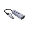 Conceptronic ABBY25G USB-C to Gigabit Network Adapter with 3-Port USB Hub ABBY25G
