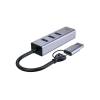 Conceptronic ABBY25G USB-C to Gigabit Network Adapter with 3-Port USB Hub ABBY25G
