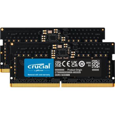 Crucial 64GB DDR5 5600MHz Kit(2x32GB) SODIMM CT2K32G56C46S5 Crucial 64GB DDR5 5600MHz Kit(2x32GB) SODIMM CT2K32G56C46S5