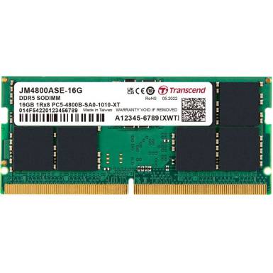 Transcend 16GB DDR5 4800MHz SODIMM JM4800ASE-16G Transcend 16GB DDR5 4800MHz SODIMM JM4800ASE-16G