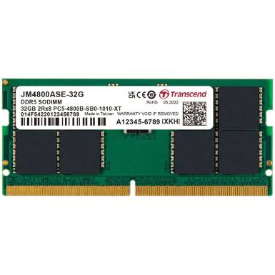 Transcend 32GB DDR5 4800MHz SODIMM JM4800ASE-32G Transcend 32GB DDR5 4800MHz SODIMM JM4800ASE-32G