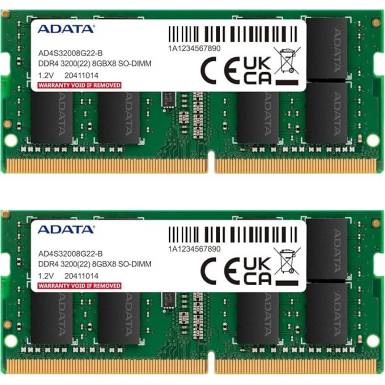 A-Data 16GB DDR4 3200MHz Kit(2x8GB) SODIMM AD4S32008G22-DTGN A-Data 16GB DDR4 3200MHz Kit(2x8GB) SODIMM AD4S32008G22-DTGN
