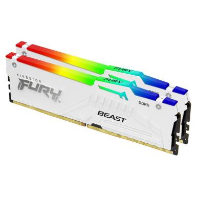 Kingston 32GB DDR5 6000MHz Kit(2x16GB) Fury Beast RGB Expo White KF560C36BWE2AK2-32 Kingston 32GB DDR5 6000MHz Kit(2x16GB) Fury Beast RGB Expo White KF560C36BWE2AK2-32