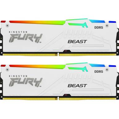 Kingston 32GB DDR5 6000MHz Kit(2x16GB) Fury Beast RGB White KF560C30BWEAK2-32 Kingston 32GB DDR5 6000MHz Kit(2x16GB) Fury Beast RGB White KF560C30BWEAK2-32