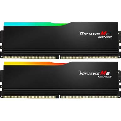 G.SKILL 32GB DDR5 6000MHz Kit(2x16GB) Ripjaws M5 Neo RGB Black F5-6000J3636F16GX2-RM5NRK G.SKILL 32GB DDR5 6000MHz Kit(2x16GB) Ripjaws M5 Neo RGB Black F5-6000J3636F16GX2-RM5NRK