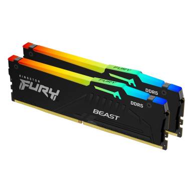 Kingston 128GB DDR5 5600MHz Kit(2x64GB) Fury Beast RGB Black KF556C36BBEAK2-128 Kingston 128GB DDR5 5600MHz Kit(2x64GB) Fury Beast RGB Black KF556C36BBEAK2-128