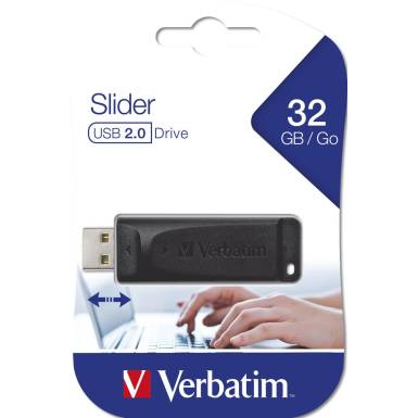 Verbatim 32GB Slider USB2.0 Black 98697 Verbatim 32GB Slider USB2.0 Black 98697