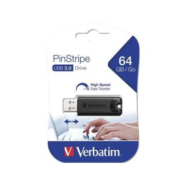 Verbatim 64GB Pinstripe USB3.0 Black 49318 Verbatim 64GB Pinstripe USB3.0 Black 49318