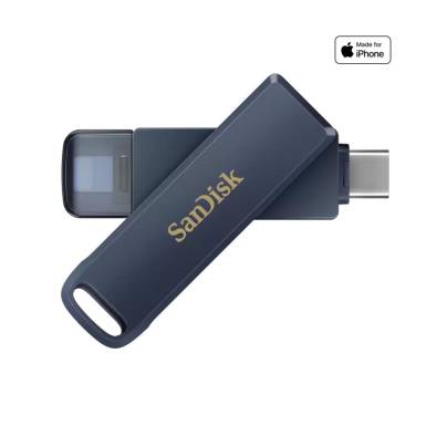 Sandisk 64GB Phone Drive for iPhone USB3.2 Type-C Metallic Sky SDIXD0N-064G-GN6NN Sandisk 64GB Phone Drive for iPhone USB3.2 Type-C Metallic Sky SDIXD0N-064G-GN6NN