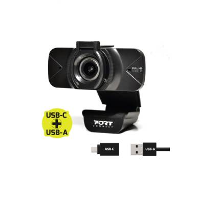 Port Designs Full HD Webkamera Black 900078 Port Designs Full HD Webkamera Black 900078