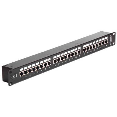 DeLock 24-port Patch Panel 1U Black 43295 DeLock 24-port Patch Panel 1U Black 43295