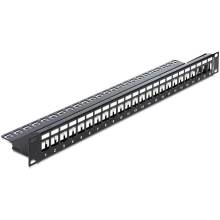 DeLock 19″ Keystone Patch Panel 24 Port Black 43277 DeLock 19″ Keystone Patch Panel 24 Port Black 43277