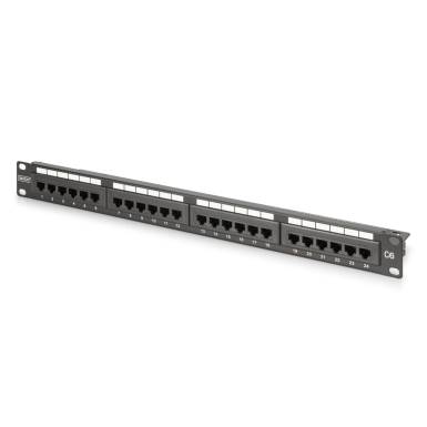 Digitus 24-port Patch Panel 1U Black DN-91624U-CR Digitus 24-port Patch Panel 1U Black DN-91624U-CR