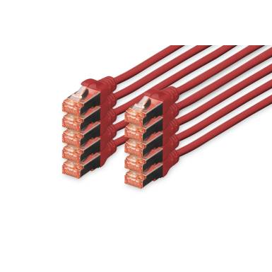 Digitus CAT6 S-FTP Patch Cable 0,25m Red (10db) DK-1644-0025-R-10