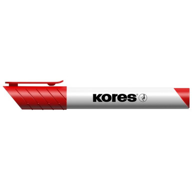 KORES Tábla- és flipchart marker, 3-5 mm, kúpos, KORES "Marka", piros