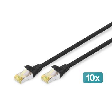 Digitus CAT6A S-FTP Patch Cable 0,5m Black (10db) DK-1644-A-005-BL-10 Digitus CAT6A S-FTP Patch Cable 0,5m Black (10db) DK-1644-A-005-BL-10
