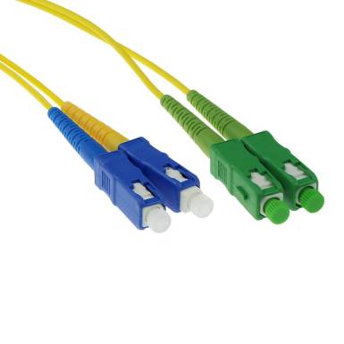 ACT LSZH Singlemode 9/125 OS2 fiber cable duplex with SC/APC and SC/PC connectors 0,5m Yellow RL3800 ACT LSZH Singlemode 9/125 OS2 fiber cable duplex with SC/APC and SC/PC connectors 0,5m Yellow RL3800