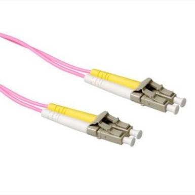 ACT LSZH Multimode 50/125 OM4 fiber cable duplex with LC connectors 1m Pink RL9701 ACT LSZH Multimode 50/125 OM4 fiber cable duplex with LC connectors 1m Pink RL9701