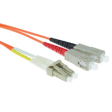 ACT LSZH Multimode 50/125 OM2 fiber cable duplex with LC and SC connectors 10m Orange RL8510 ACT LSZH Multimode 50/125 OM2 fiber cable duplex with LC and SC connectors 10m Orange RL8510
