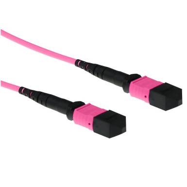 ACT Multimode 50/125 OM4 polarity B fiber cable with MTP female connectors 12m Pink RL7772 ACT Multimode 50/125 OM4 polarity B fiber cable with MTP female connectors 12m Pink RL7772