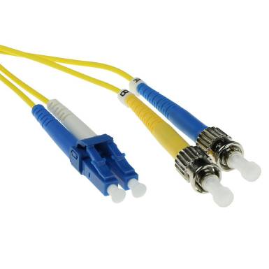 ACT LSZH Singlemode 9/125 OS2 fiber cable duplex with LC and ST connectors 2m Yellow RL7902 ACT LSZH Singlemode 9/125 OS2 fiber cable duplex with LC and ST connectors 2m Yellow RL7902