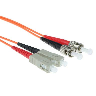 ACT LSZH Multimode 62.5/125 OM1 fiber cable duplex with ST and SC connectors 5m Orange RL2005