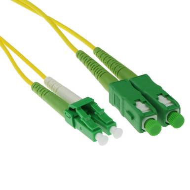 ACT LSZH Singlemode 9/125 OS2 fiber cable duplex with LC/APC8 and SC/APC8 connectors 5m Yellow RL2705 ACT LSZH Singlemode 9/125 OS2 fiber cable duplex with LC/APC8 and SC/APC8 connectors 5m Yellow RL2705