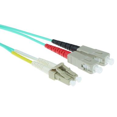 ACT LSZH Multimode 50/125 OM3 fiber patch cable duplex with LC and SC connectors 22m Blue RL8622 ACT LSZH Multimode 50/125 OM3 fiber patch cable duplex with LC and SC connectors 22m Blue RL8622