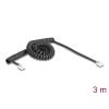 DeLock Telephone Cable / Coiled Cable RJ11 plug to RJ11 plug 3m Black 90224