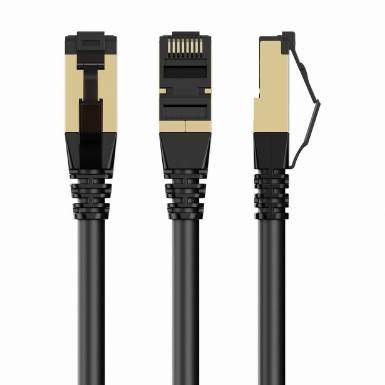 Gembird CAT8 S-FTP Patch Cable 0,25m Black PP8-LSZHCU-BK-0.25M