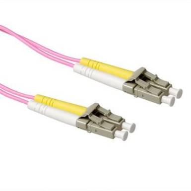 ACT LSZH Multimode 50/125 OM4 fiber patch cable duplex with LC connectors 2,5m Pink RL9753