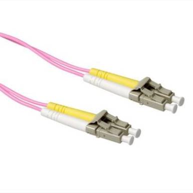 ACT LSZH Multimode 50/125 OM4 fiber patch cable duplex with LC connectors 45m Pink RL9745 ACT LSZH Multimode 50/125 OM4 fiber patch cable duplex with LC connectors 45m Pink RL9745