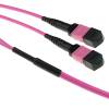 ACT Multimode 50/125 OM4(OM3) polarity A fiber trunk cable with 2 MTP/MPO female connectors each side 100m Pink DC5216