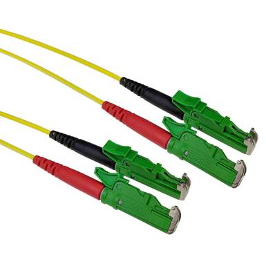 ACT LSZH Singlemode 9/125 OS2 fiber patch cable duplex with E2000/APC and E2000/APC connectors 2m Yellow RL1902 ACT LSZH Singlemode 9/125 OS2 fiber patch cable duplex with E2000/APC and E2000/APC connectors 2m Yellow RL1902