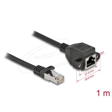DeLock CAT6A S-FTP Patch Cable 1m Black 87001 DeLock CAT6A S-FTP Patch Cable 1m Black 87001