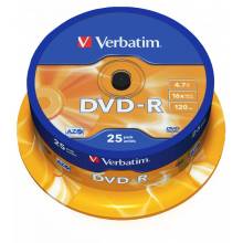 Verbatim DVD-R 4,7Gb 16x Hengeres 25db/csomag (25-&ouml;s c&iacute;mke) 43522