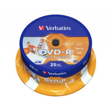 Verbatim DVD-R 4,7Gb 16x Hengeres 25db/csomag (25-&ouml;s c&iacute;mke) 43538