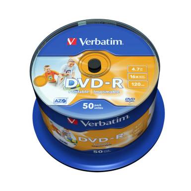 Verbatim DVD-R 4,7Gb 16x Hengeres 50db/csomag (50-es c&iacute;mke) 43533