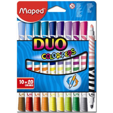 MAPED Filctoll készlet, mosható, MAPED "Color`Peps Duo", 20 különböző szín