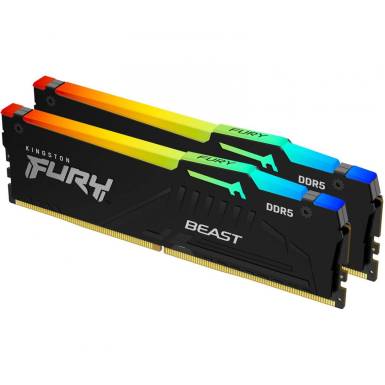 Kingston 128GB DDR5 5600MHz Kit(2x64GB) Fury Beast RGB Black KF556C40BBAK2-128 Kingston 128GB DDR5 5600MHz Kit(2x64GB) Fury Beast RGB Black KF556C40BBAK2-128