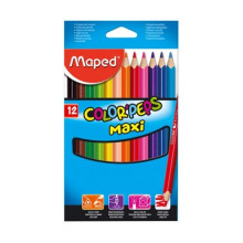 MAPED Színes ceruza készlet, háromszögletű, vastag, MAPED "Color`Peps Maxi", 12 különböző szín
