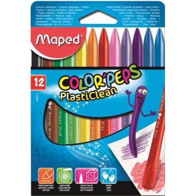 MAPED Zsírkréta, MAPED "Color`Peps", 12 különböző szín